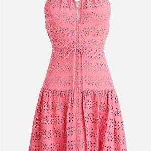 J.Crew Anguilla eyelet mini halter dress